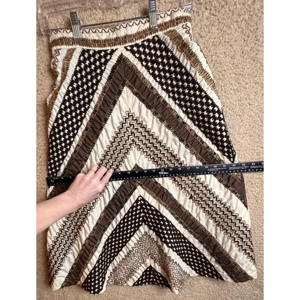 Vintage Gerd Inez Embroidered Chevron Midi Skirt EU 38‎ US 4 Scandinavian